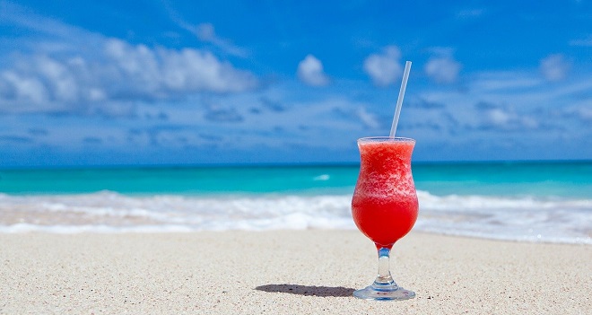 A cocktail on a sunny beach