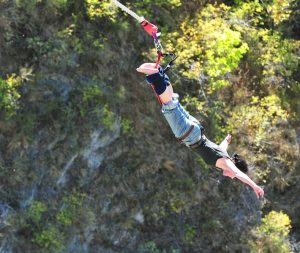 A person performing a bungee jump