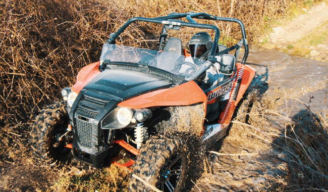 Buggy riding through the mud in Croatia